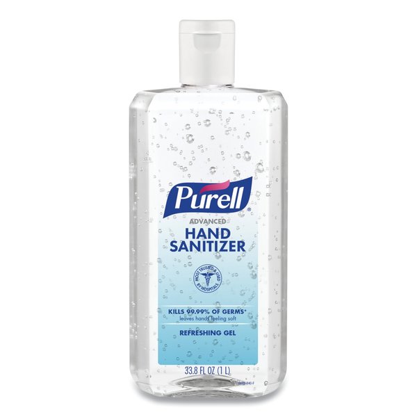 Purell Advanced Refreshing Gel Hand Sanitizer, 1 L Flip Cap Bottle, Clean Scent, 4PK 9683-04